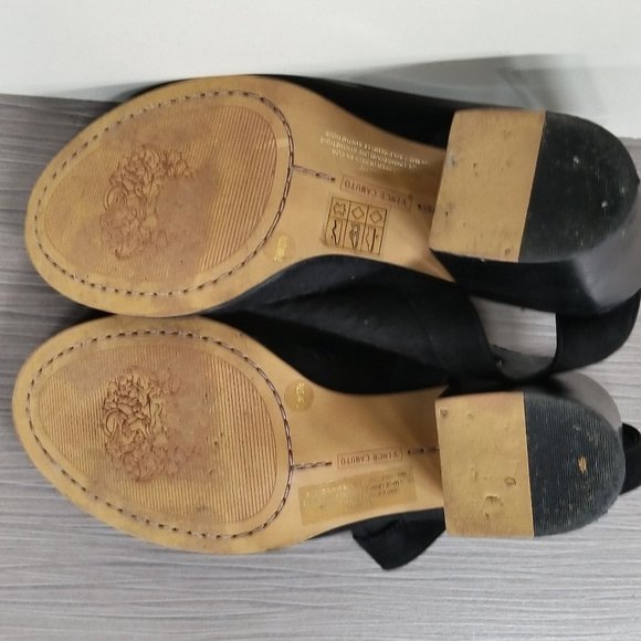 Vince Camuto Lavette Black Perforated Peep Toe Bootie, Womens Size 7.5 US / 37.5 - Picture 11 of 14